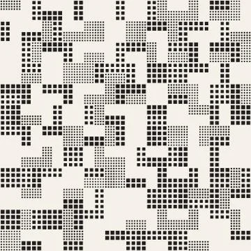 Endless Abstract Background With Random Size Squares. Vector Seamless Pattern. 库存插图