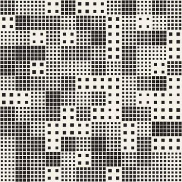 Endless Abstract Background With Random Size Squares. Vector Seamless Pattern. 库存插图