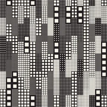 Endless Abstract Background With Random Size Squares. Vector Seamless Pattern. 库存插图