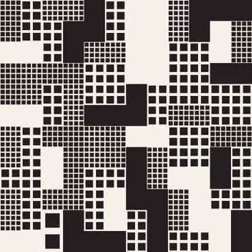 Endless Abstract Background With Random Size Squares. Vector Seamless Pattern. Stock Illustration