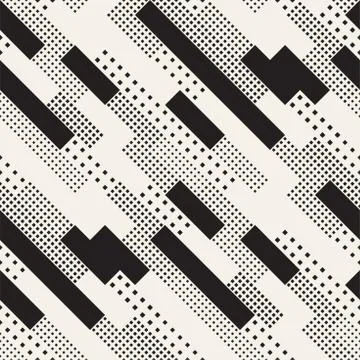 Endless Abstract Background With Random Size Squares. Vector Seamless Pattern. Stock Illustration