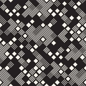 Endless Abstract Background With Random Size Squares. Vector Seamless Pattern. Stock Illustration
