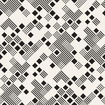 Endless Abstract Background With Random Size Squares. Vector Seamless Pattern Stock Illustration