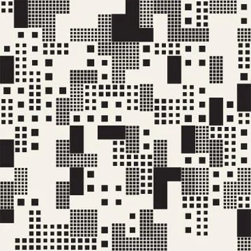 Endless Abstract Background With Random Size Squares. Vector Seamless Pattern. 库存插图
