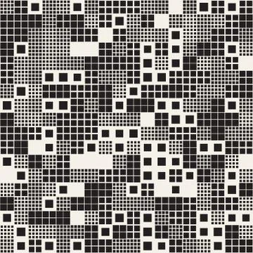 Endless Abstract Background With Random Size Squares. Vector Seamless Pattern. Stock Illustration