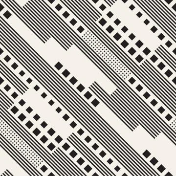 Endless Abstract Background With Random Size Squares. Vector Seamless Pattern. 库存插图