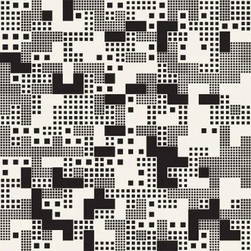 Endless Abstract Background With Random Size Squares. Vector Seamless Pattern. Stock Illustration