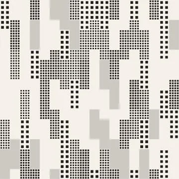 Endless Abstract Background With Random Size Squares. Vector Seamless Pattern. 库存插图