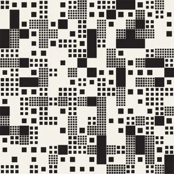 Endless Abstract Background With Random Size Squares. Vector Seamless Pattern. 库存插图