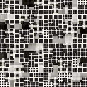 Endless Abstract Background With Random Size Squares. Vector Seamless Pattern. 库存插图
