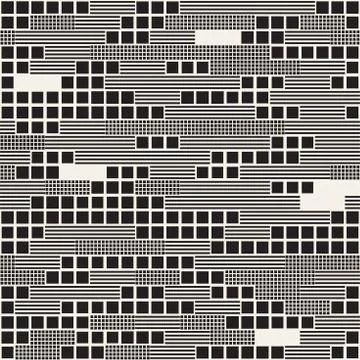 Endless Abstract Background With Random Size Squares. Vector Seamless Pattern. 库存插图