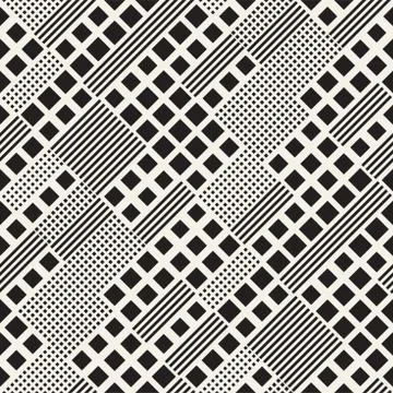 Endless Abstract Background With Random Size Squares. Vector Seamless Pattern. 库存插图