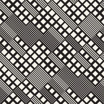 Endless Abstract Background With Random Size Squares. Vector Seamless Pattern. Stock Illustration