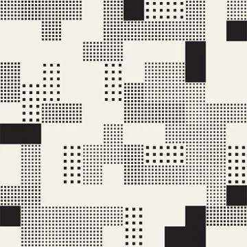 Endless Abstract Background With Random Size Squares. Vector Seamless Pattern. 库存插图