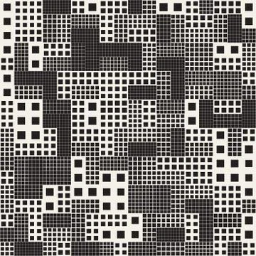 Endless Abstract Background With Random Size Squares. Vector Seamless Pattern. 库存插图