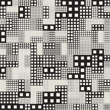 Endless Abstract Background With Random Size Squares. Vector Seamless Pattern. Stock Illustration