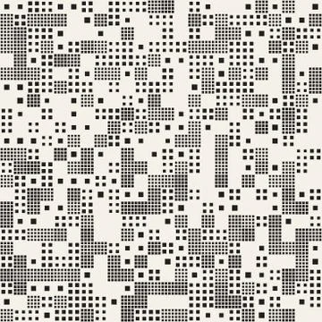 Endless Abstract Background With Random Size Squares. Vector Seamless Pattern. 库存插图