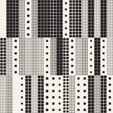 Endless Abstract Background With Random Size Squares. Vector Seamless Pattern. 库存插图