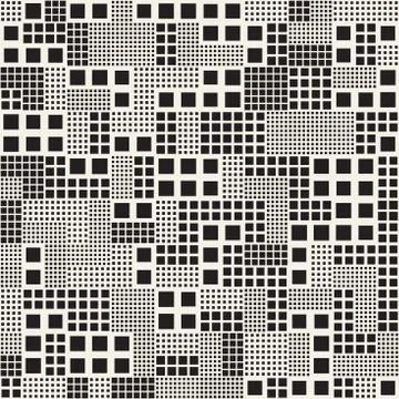Endless Abstract Background With Random Size Squares. Vector Seamless Pattern. 库存插图