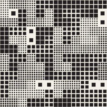 Endless Abstract Background With Random Size Squares. Vector Seamless Pattern. 库存插图