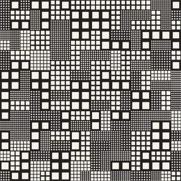 Endless Abstract Background With Random Size Squares. Vector Seamless Pattern. Stock Illustration
