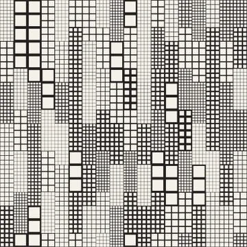 Endless Abstract Background With Random Size Squares. Vector Seamless Pattern Stock Illustration