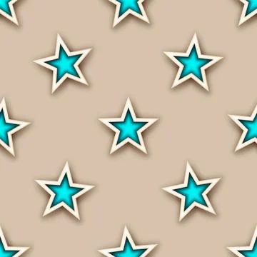 Endless Aesthetic Texture with Cute Magical Stars Stock Illustration