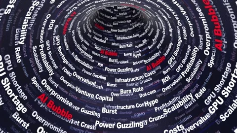 Endless AI BUBBLE Tunnel Keywords Animation, Loop 스톡 동영상 332277447