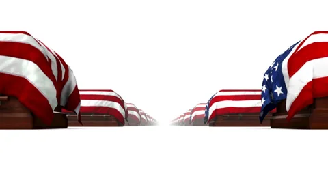 Endless American Coffins low angle loop Stock Footage 32659785