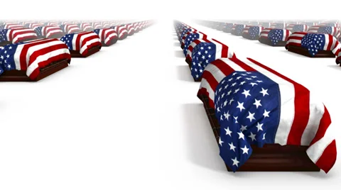 Endless American Coffins side view loop  Stock Footage 32659916