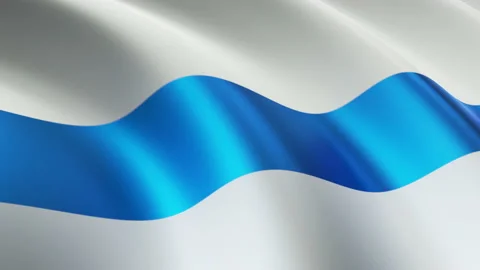 Endless animated 3d white-blue-white waving flag, abstract anti war background Stock Footage 197770276