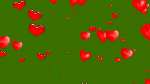 Endless animation of many red hearts in 3D generated and flying on green screen. Stock Footage 265149390