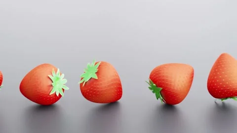 Endless animation of red strawberries Stock Footage 214327197