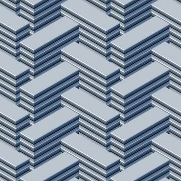 Endless array of tower blocks. Abstract vector seamless pattern Stock Illustration