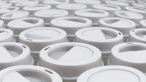 Endless Array of White Coffee Cups 库存影片 72299702