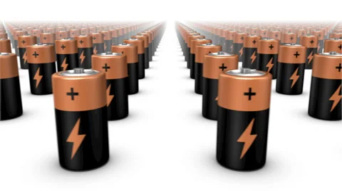 Endless Batteries front view loop  Stock Footage 37391566
