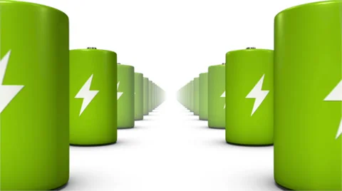 Endless Batteries low angle loop (Green Stock Footage 35573645