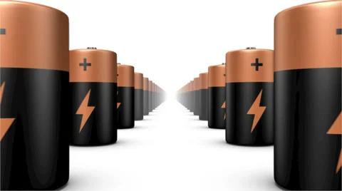 Endless Batteries low angle loop Stock Footage 37392928