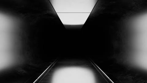 Endless Black and White Motion Graphics Tunnel Loop Creating a Futuristic a.. Stock Footage 332522411