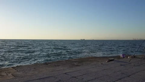 The endless blue of the Aegean Sea, Greece. Stock Footage 219635703