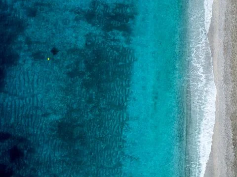 The endless blue of the Aegean Sea at Saranta beach, Pelion, Greece.Photo tak Foto stock