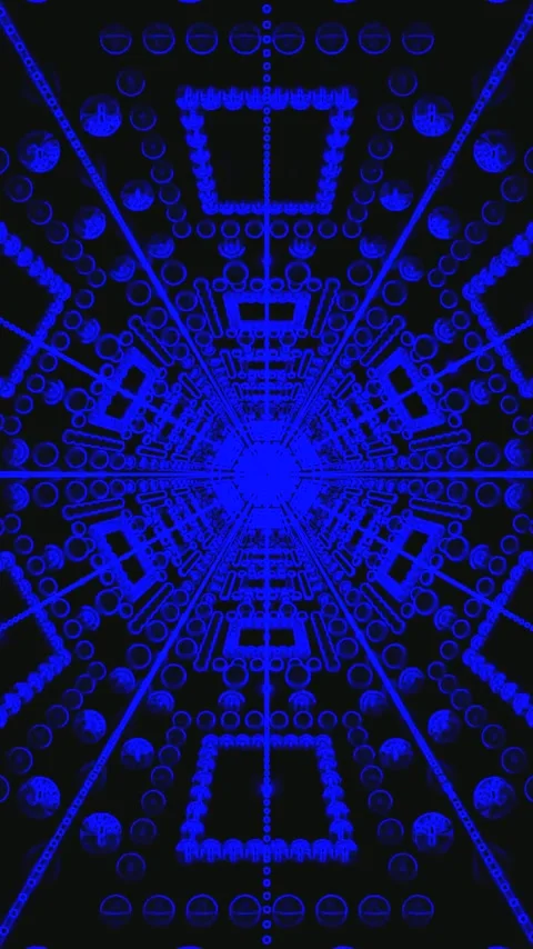Endless blue tunnel vj loop screensaver for dynamic visual experiences Stock Footage 321566445