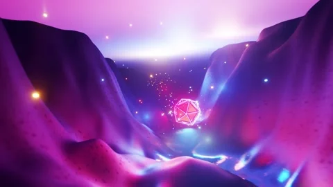 Endless canyon background with neon effect Stock Footage 196851533