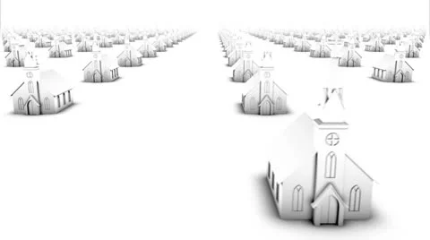 Endless churches front view loop (white) Stock Footage 26656132