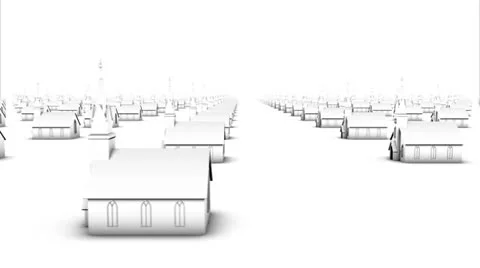 Endless churches side view loop (white) Stock Footage 26657142