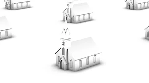 Endless churches vertigo effect (white) Stock Footage 26657294