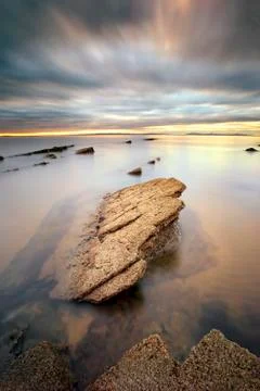 Endless clouds before sunset gorgeous view Stock Photos