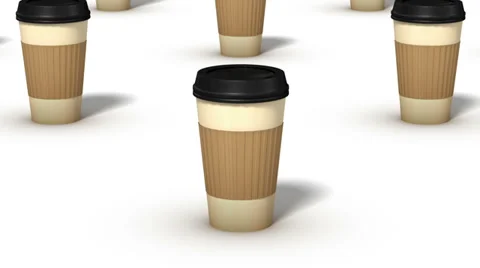 Endless coffee cups vertigo effect Stock Footage 29895978