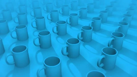 Endless Coffee Mugs Blue Video stock 273586924