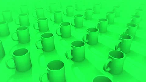 Endless Coffee Mugs Green Stock Footage 273586948